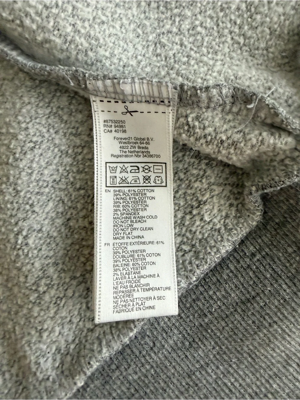 Forever 21 Men Gray Striped Zip-up Hoodie Soft & Cuddly Large